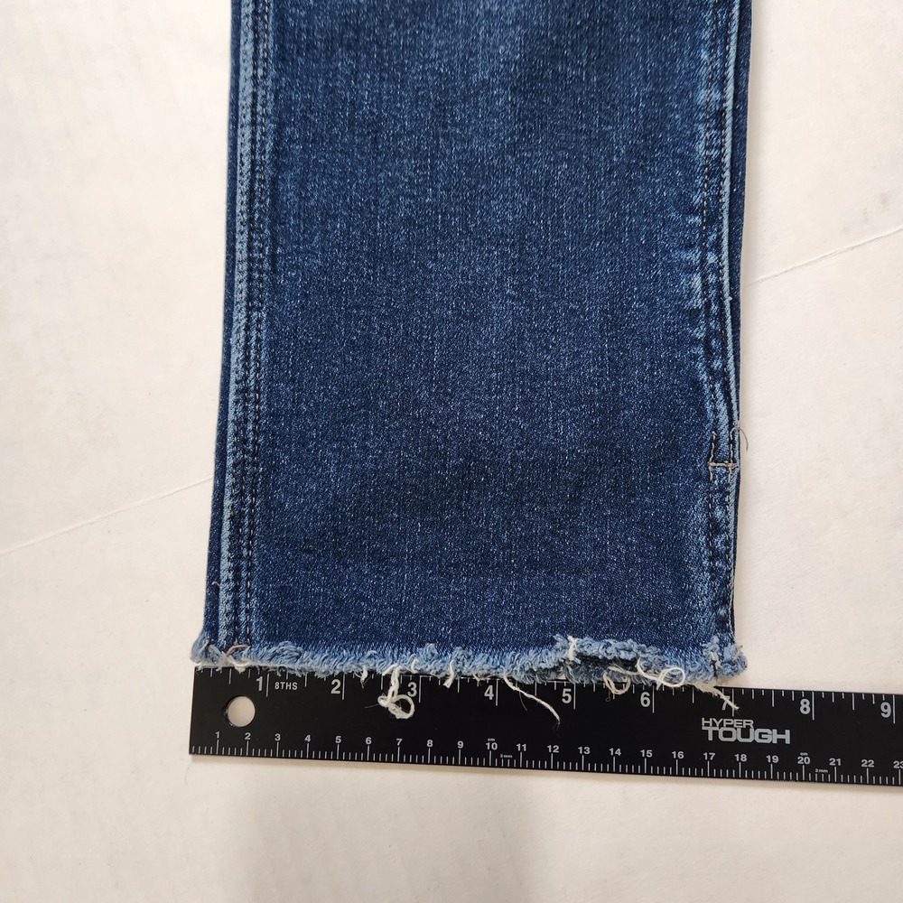 Judy Blue Cropped Straight Leg Jeans Dark Wash Raw Hem JB88375DK Size 7/28 - Picture 7 of 10
